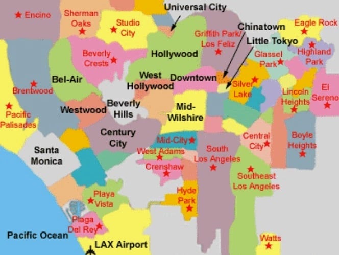 Regiões para ficar hospedado em Los Angeles