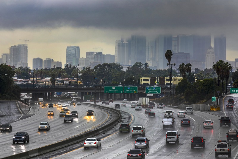 Clima chuvoso em Los Angeles - Califórnia