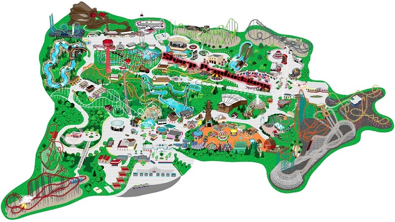 Parque Six Flags Magic Mountain - Mapa