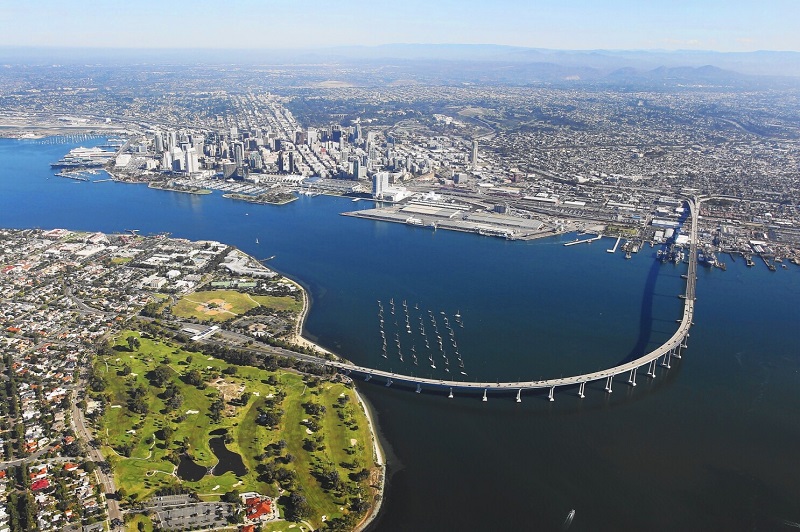 Vista panorâmica da ilha de Coronado em San Diego