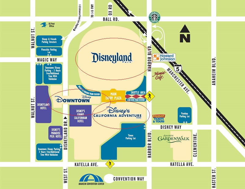 Complexo da Disney em Anaheim - Mapa