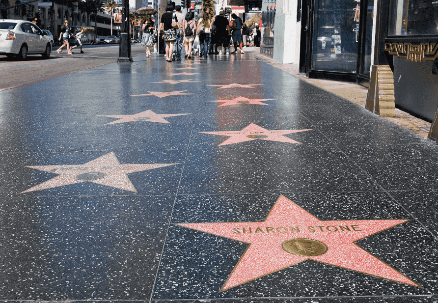 Calçada da Fama em Hollywood em Los Angeles