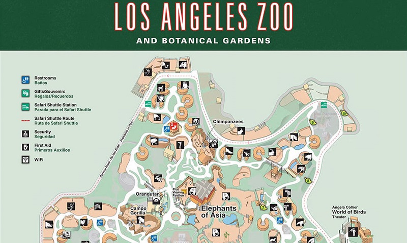 Los Angeles Zoo - Mapa