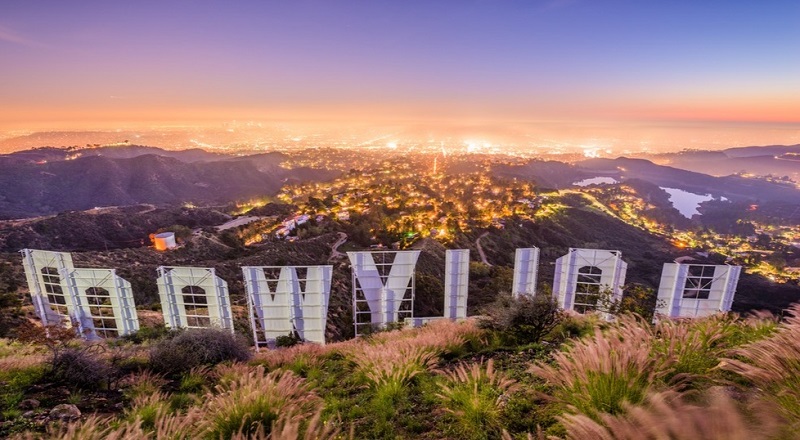 Trilha até o letreiro de Hollywood em Los Angeles na Califórnia