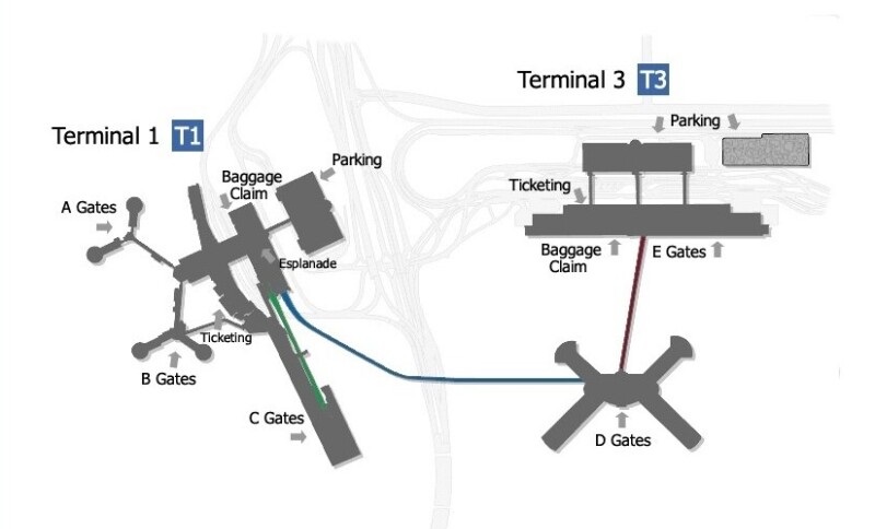 Mapa - Terminais do aeroporto de Las Vegas