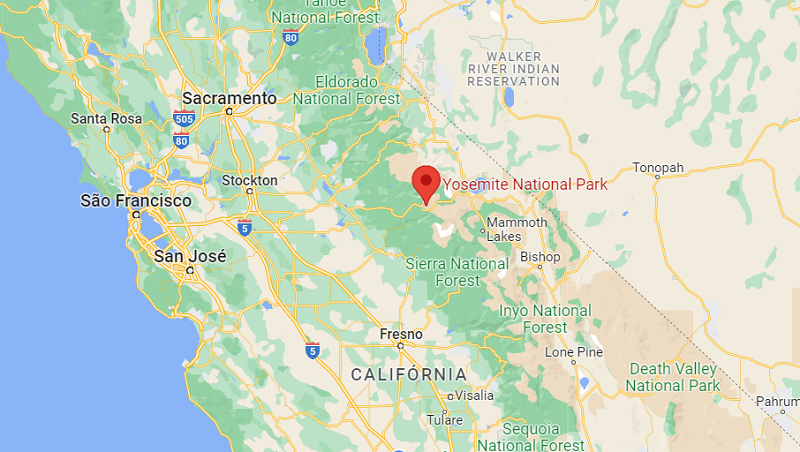Yosemite Park na Califórnia: Mapa